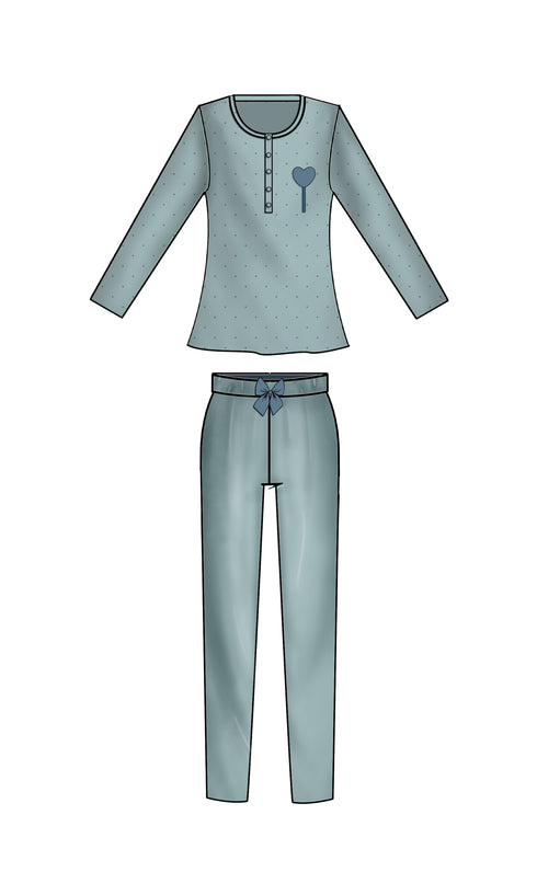 PIGIAMA DONNA IN CALDO COTONE "SPAGHETTO"